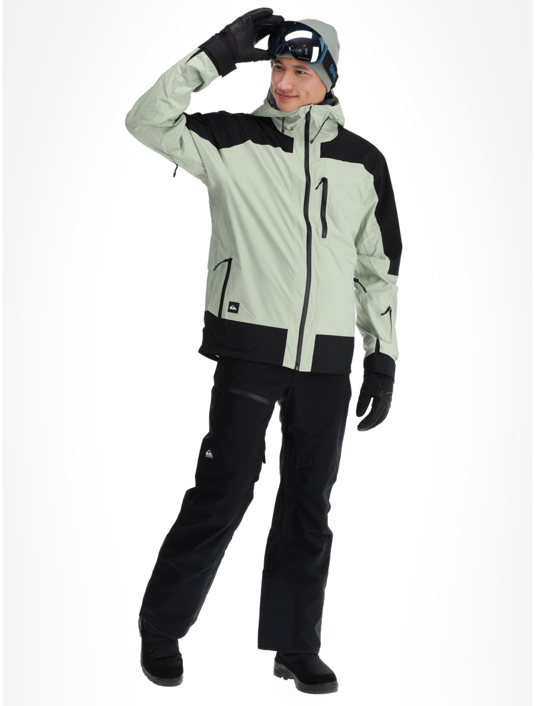 Quiksilver, Ultralight 20K veste de ski hommes Desert Sage noir, vert 