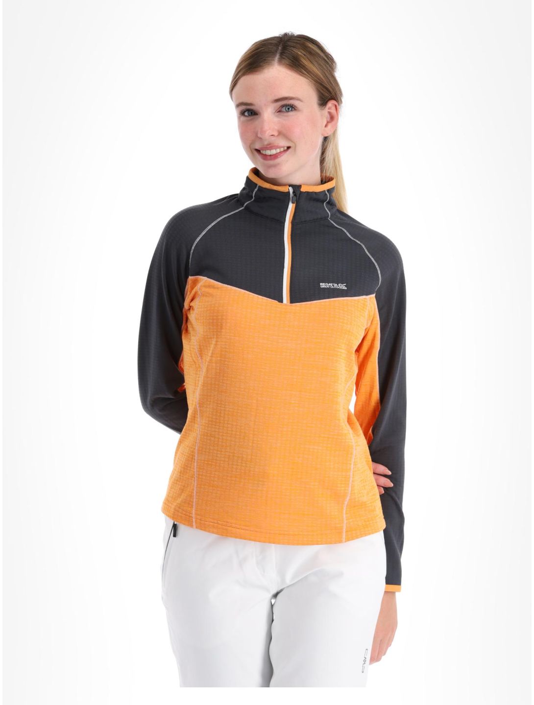 Regatta, Hepley pull de ski femmes Abricot Crush / Seal Grey gris, orange 