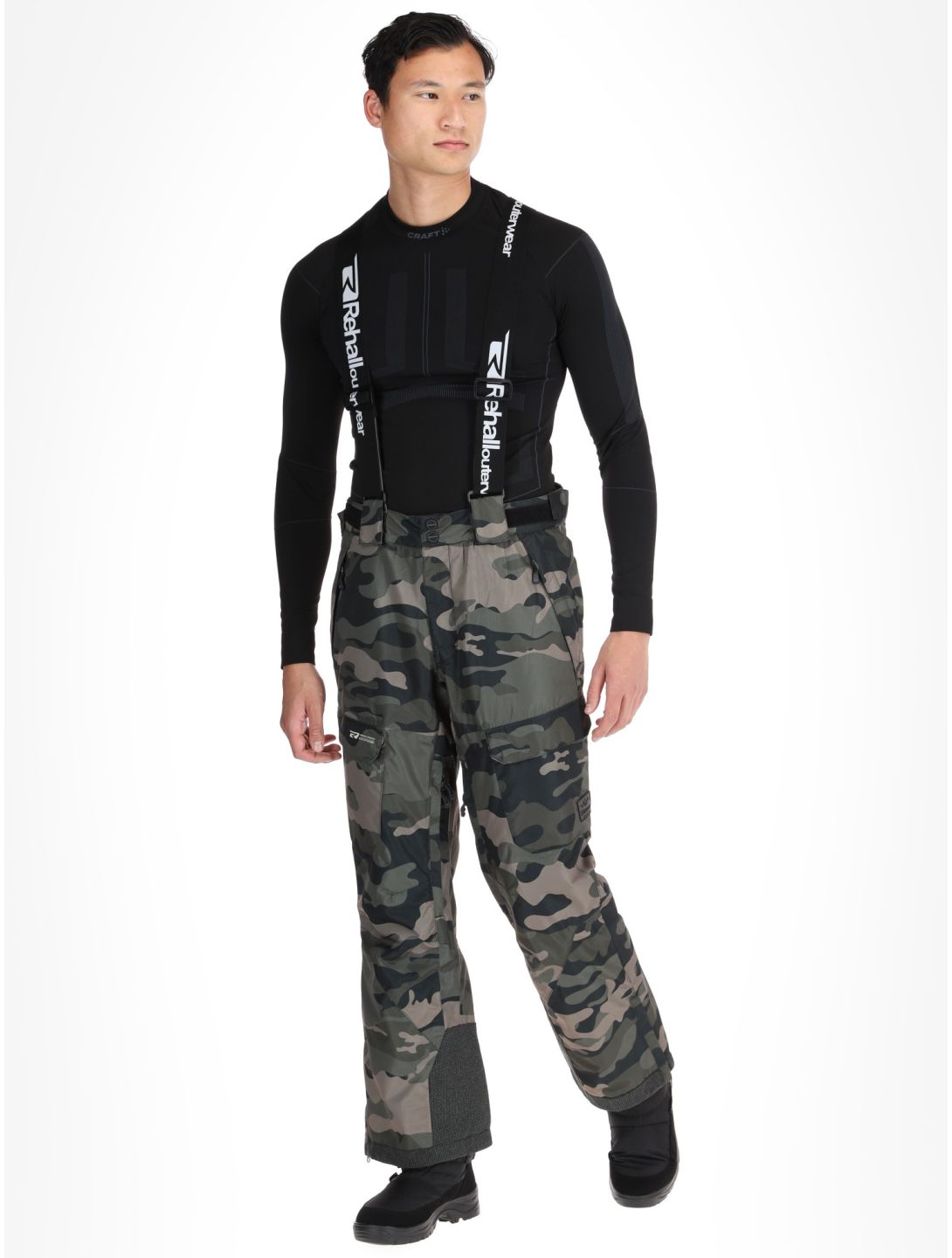 Rehall, Backbone-R pantalon de ski hommes Camo Black noir, vert 