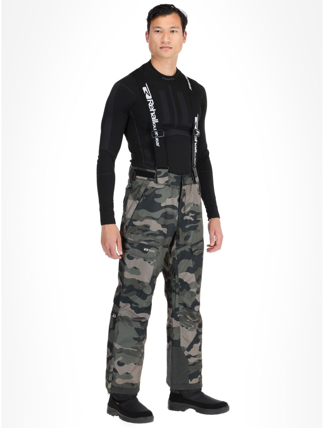 Rehall, Backbone-R pantalon de ski hommes Camo Black noir, vert 