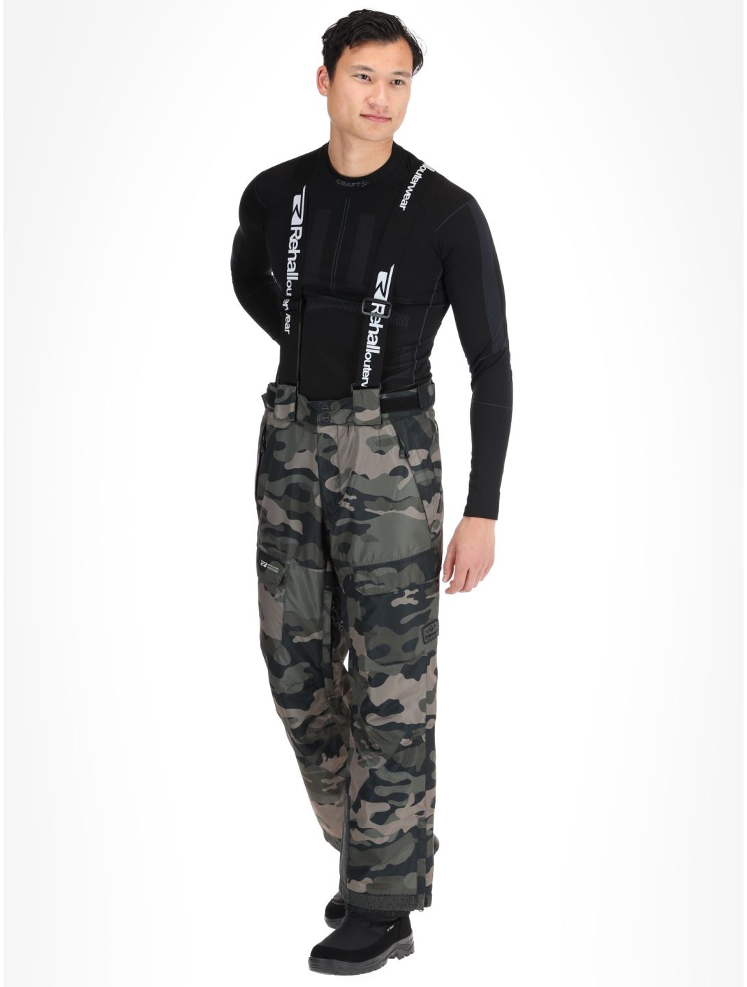 Rehall, Backbone-R pantalon de ski hommes Camo Black noir, vert 