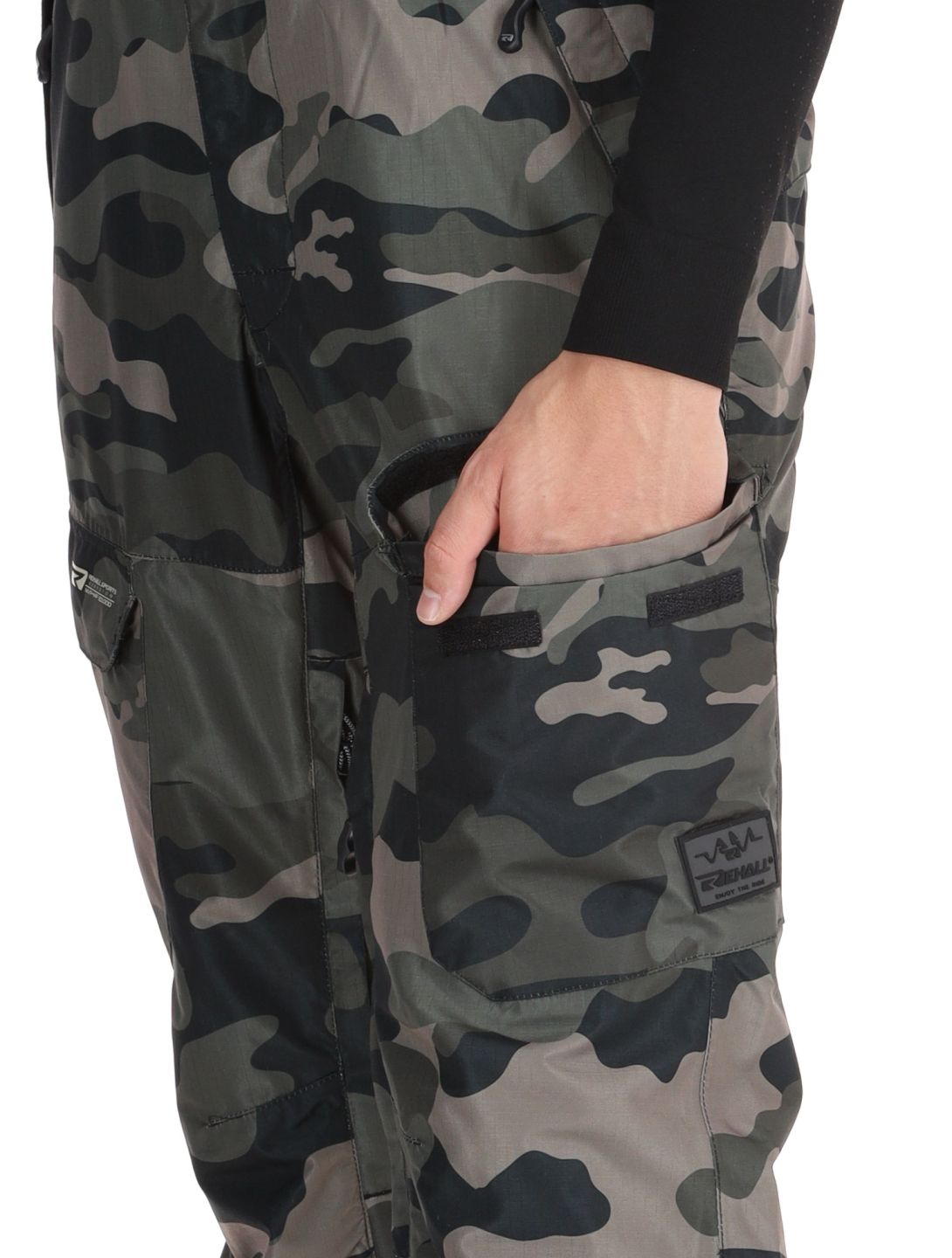 Rehall, Backbone-R pantalon de ski hommes Camo Black noir, vert 