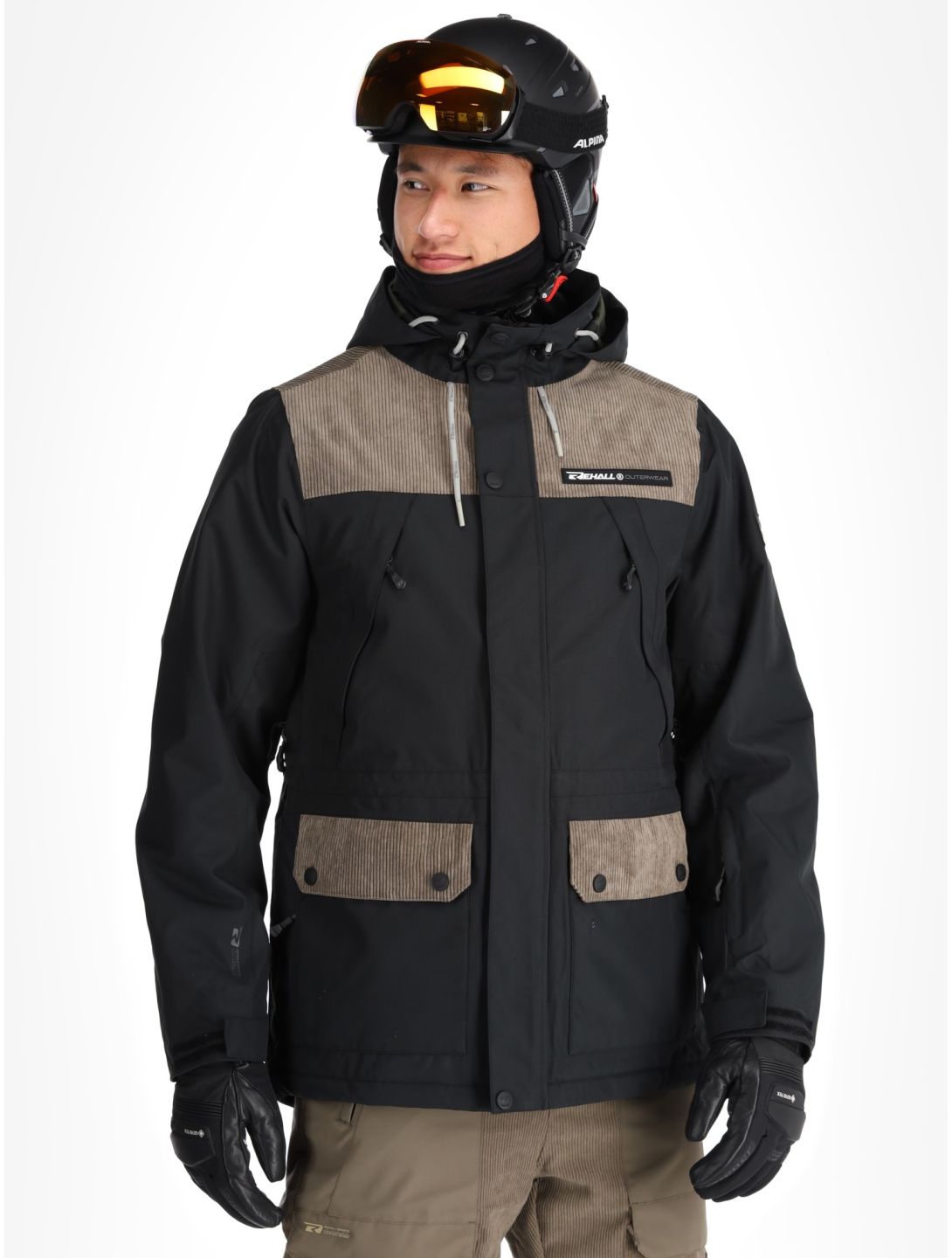 Rehall, Bruce-R veste de ski hommes Black beige, noir 