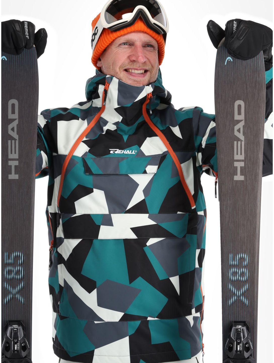 Rehall, Buck-R veste de ski hommes Camo teal green noir, vert 