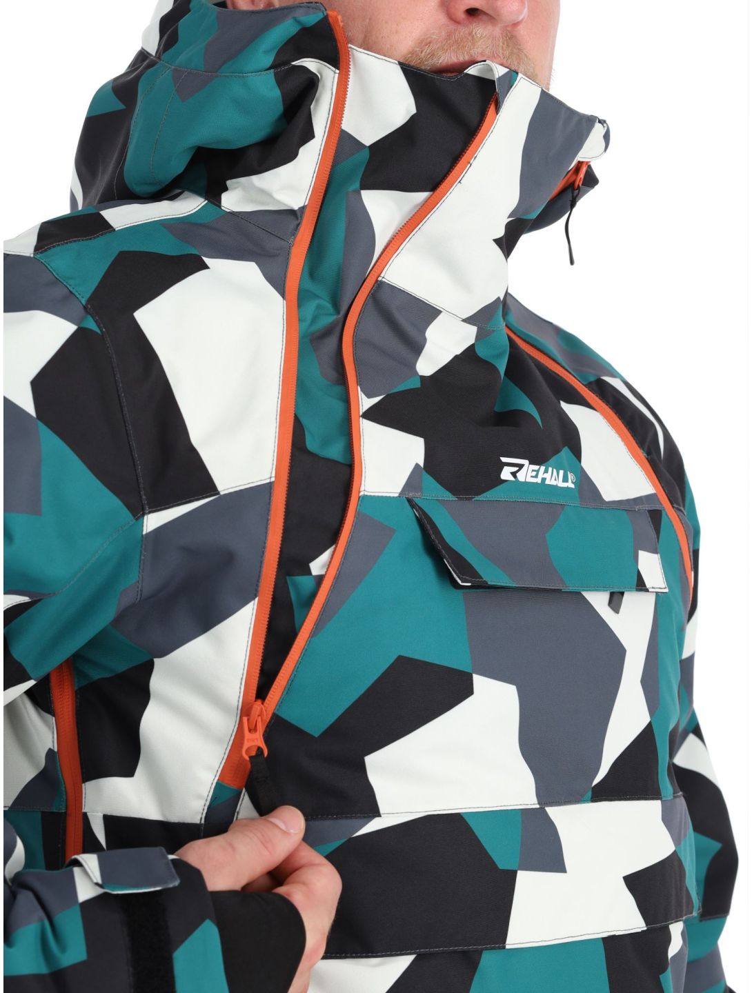 Rehall, Buck-R veste de ski hommes Camo teal green noir, vert 