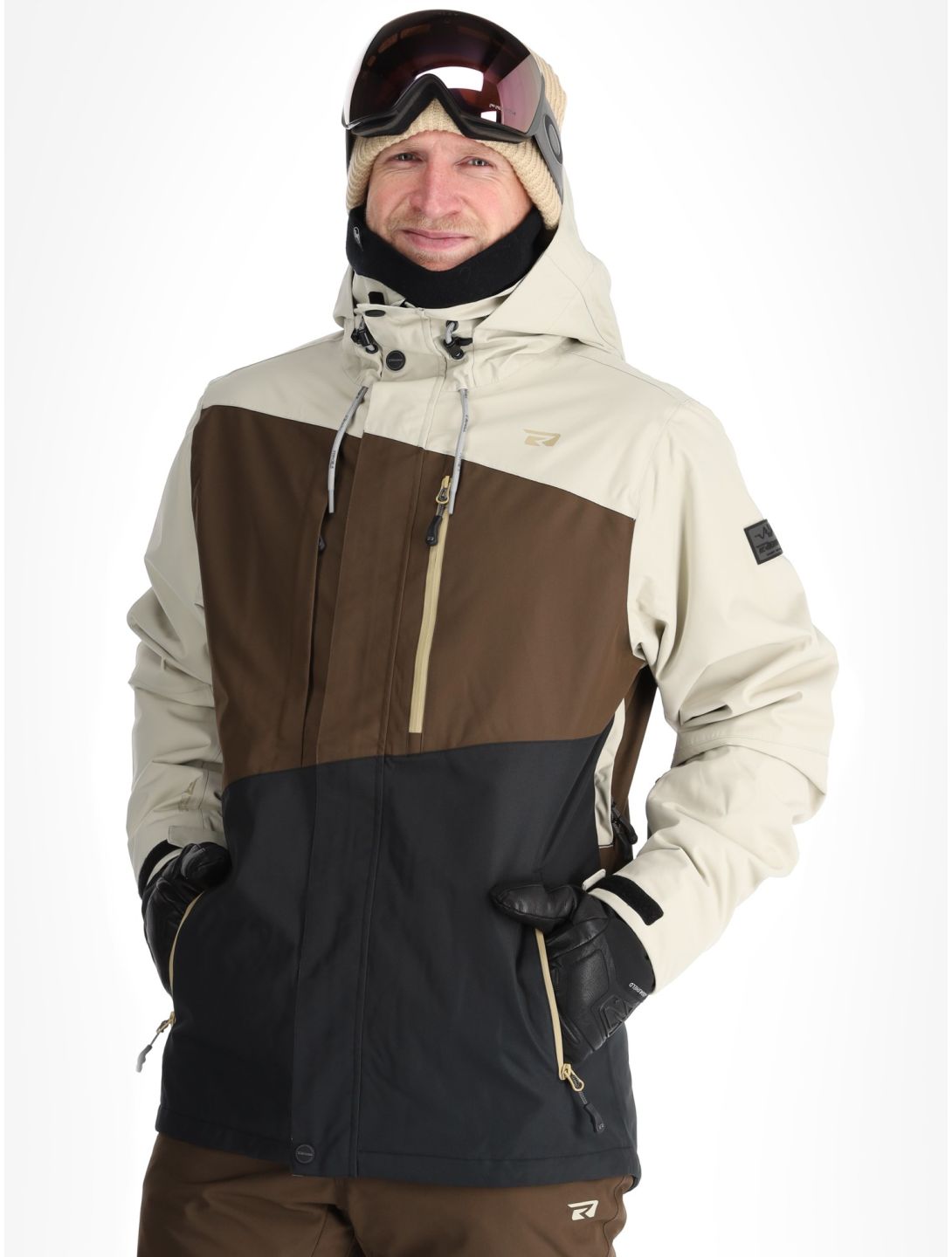 Rehall, Canlaon-R veste de ski hommes Gravel Stone beige, brun, noir 