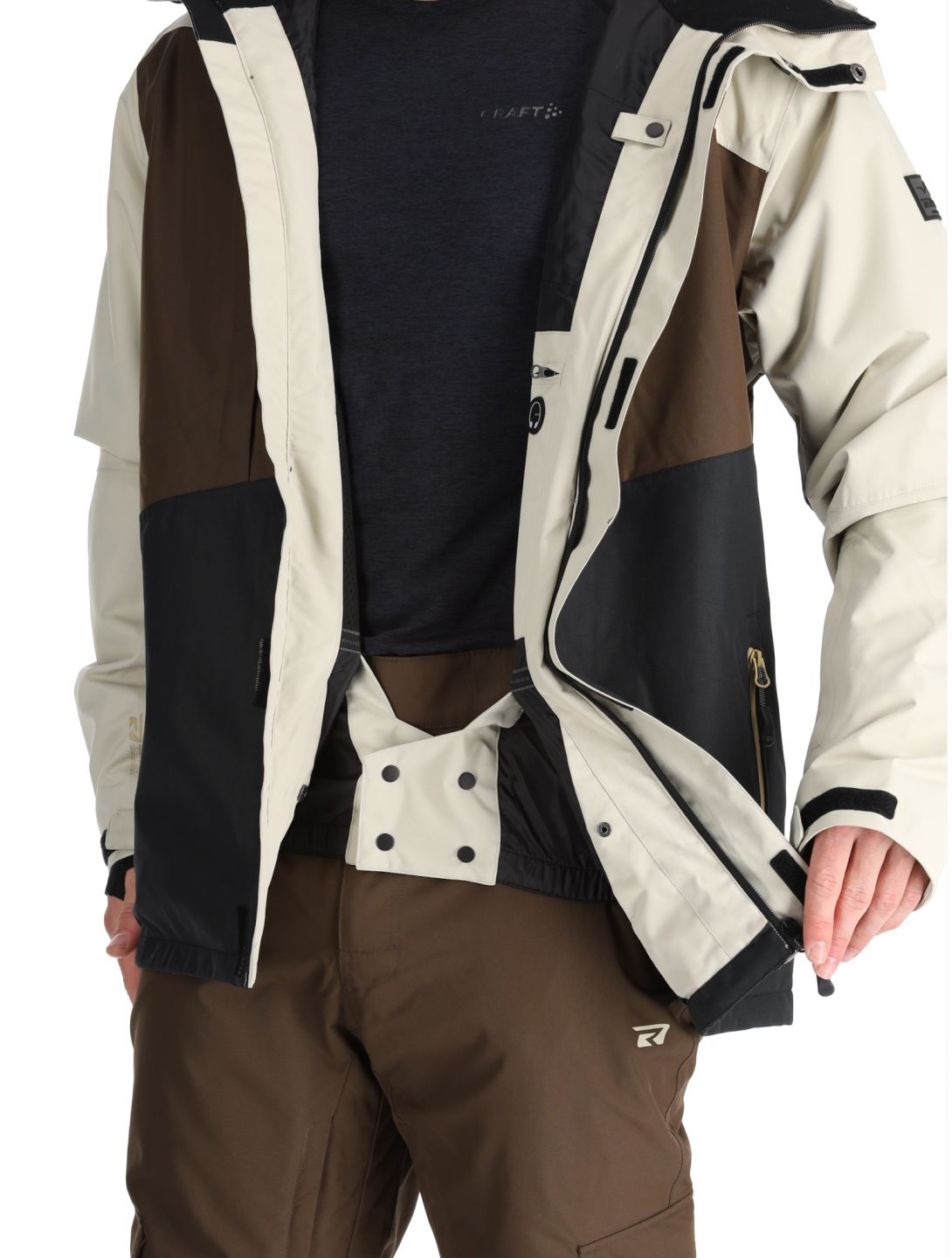 Rehall, Canlaon-R veste de ski hommes Gravel Stone beige, brun, noir 