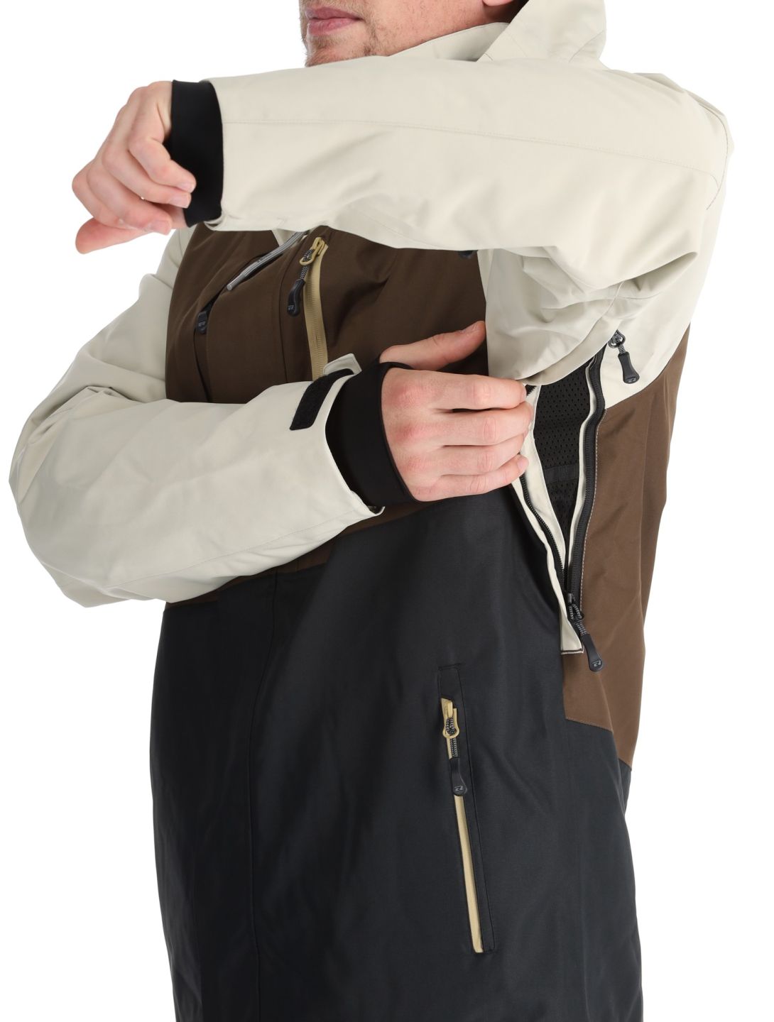 Rehall, Canlaon-R veste de ski hommes Gravel Stone beige, brun, noir 