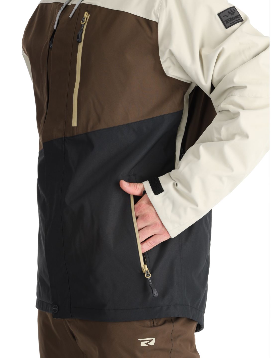 Rehall, Canlaon-R veste de ski hommes Gravel Stone beige, brun, noir 