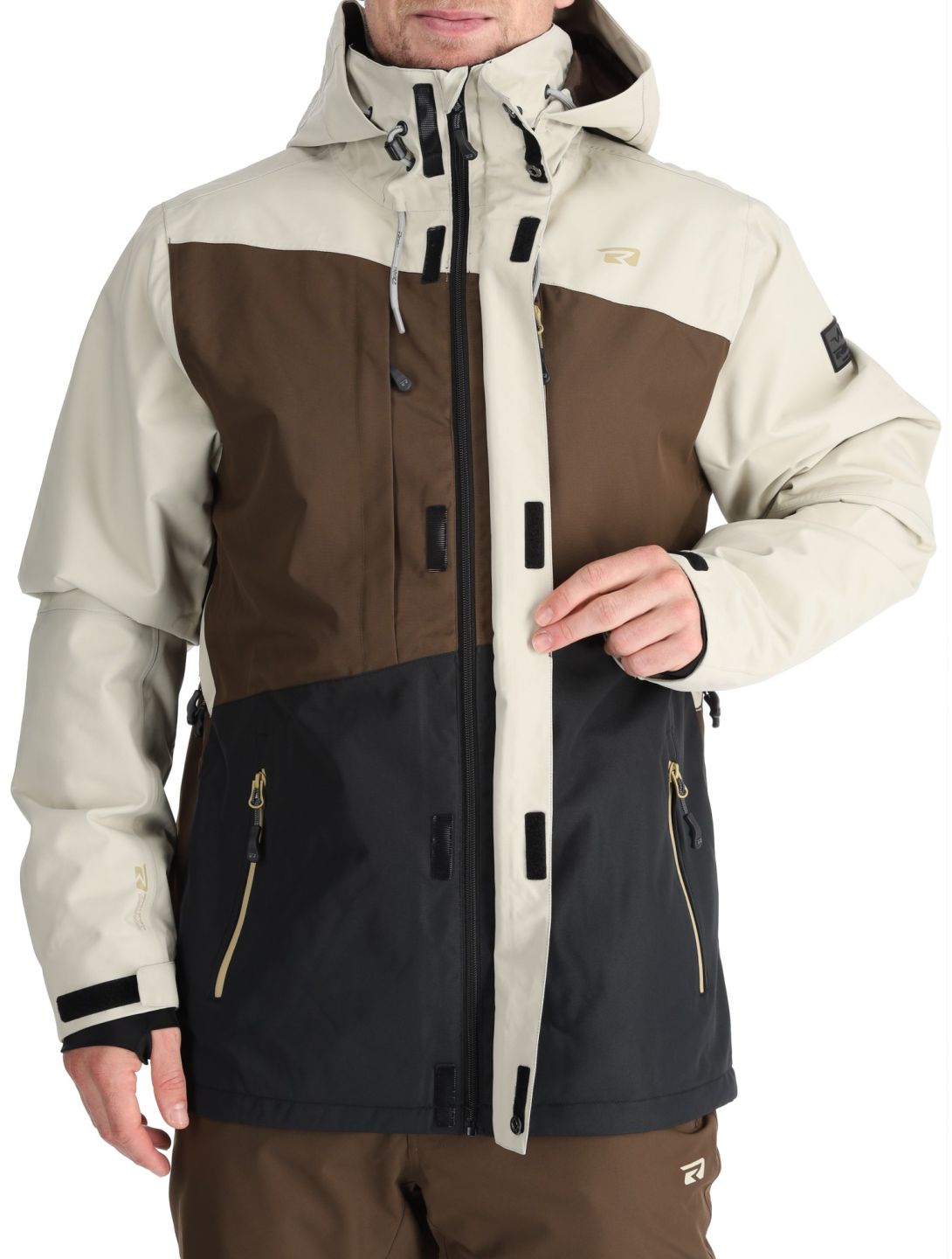 Rehall, Canlaon-R veste de ski hommes Gravel Stone beige, brun, noir 