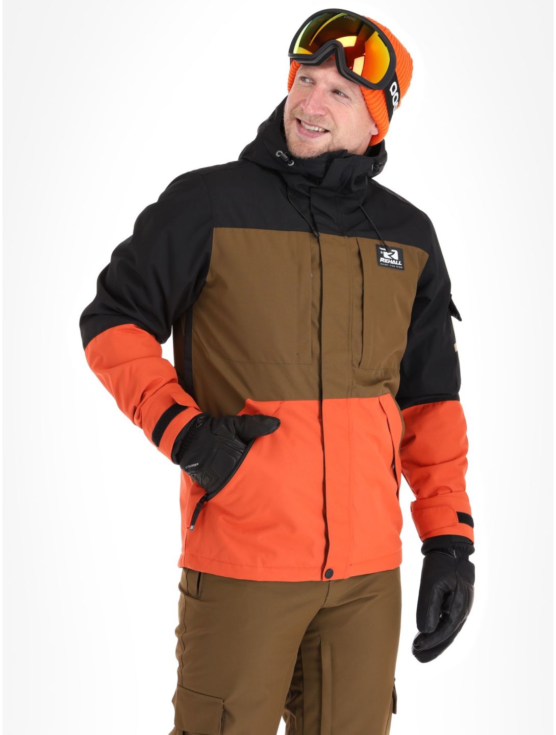 Rehall, Carls-R veste de ski hommes Rust bleu, brun, orange 