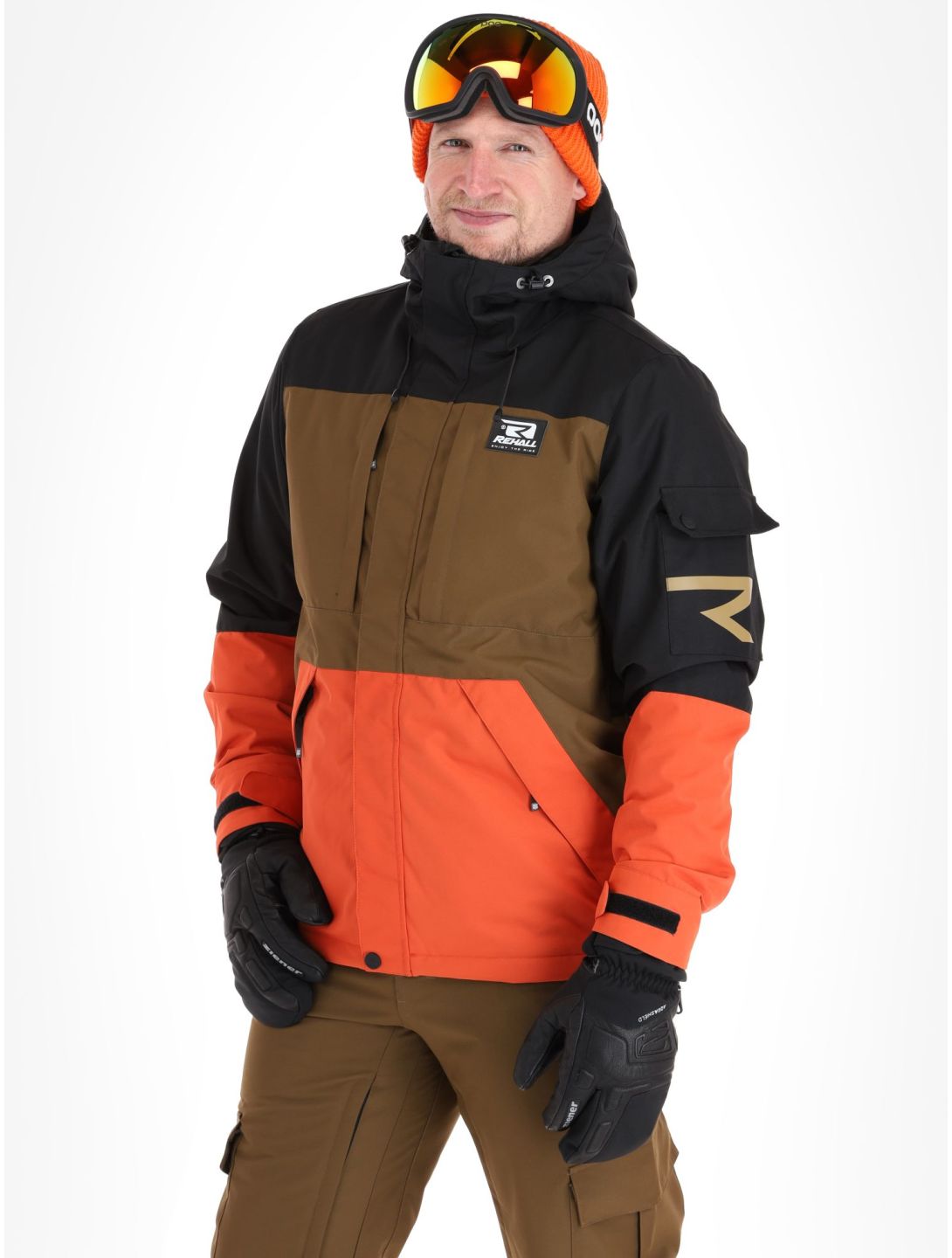 Rehall, Carls-R veste de ski hommes Rust bleu, brun, orange 