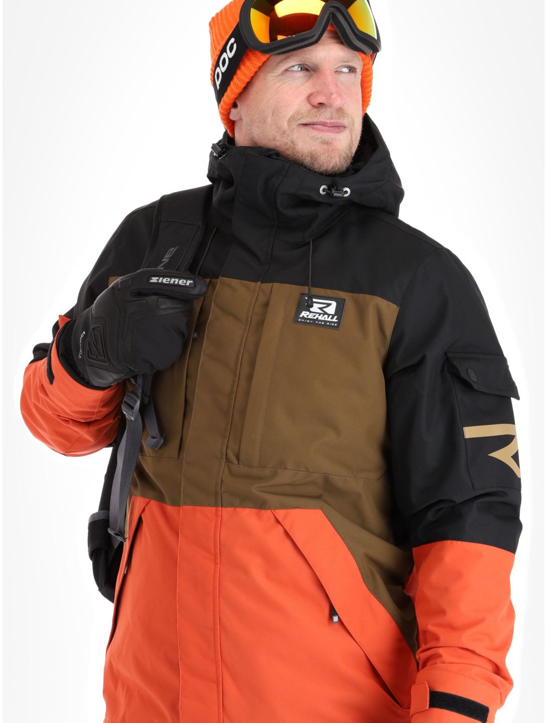 Rehall, Carls-R veste de ski hommes Rust bleu, brun, orange 