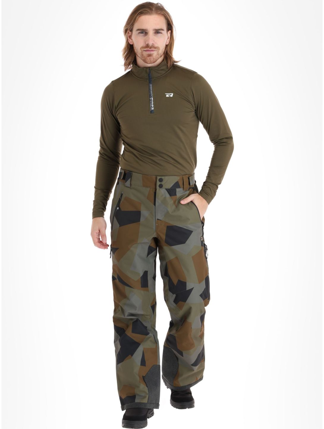 Rehall, Catamount-R pantalon de ski hommes Camo Olive gris, noir, vert 