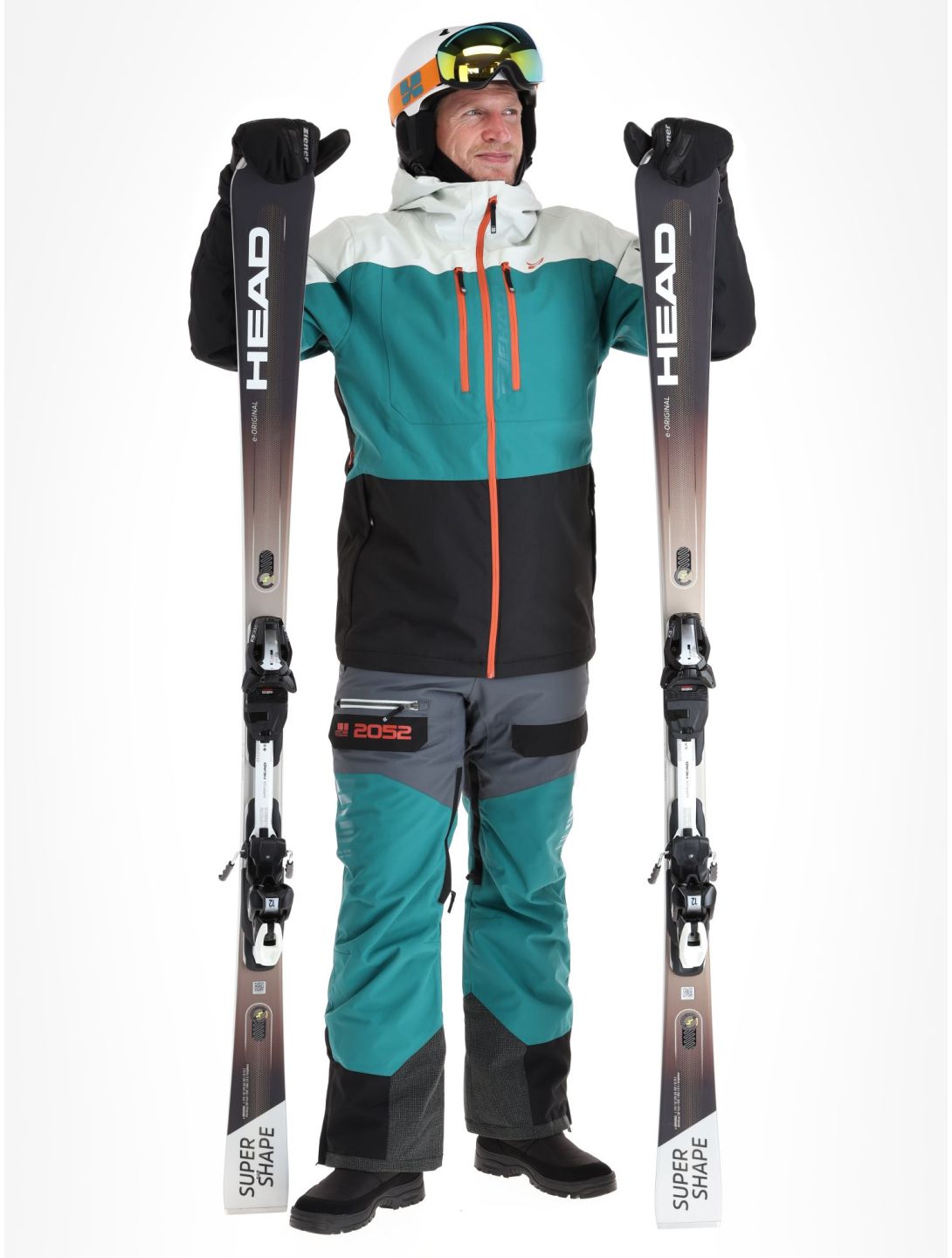 Rehall, Cropp-R veste de ski hommes Teal green blanc, bleu, noir 