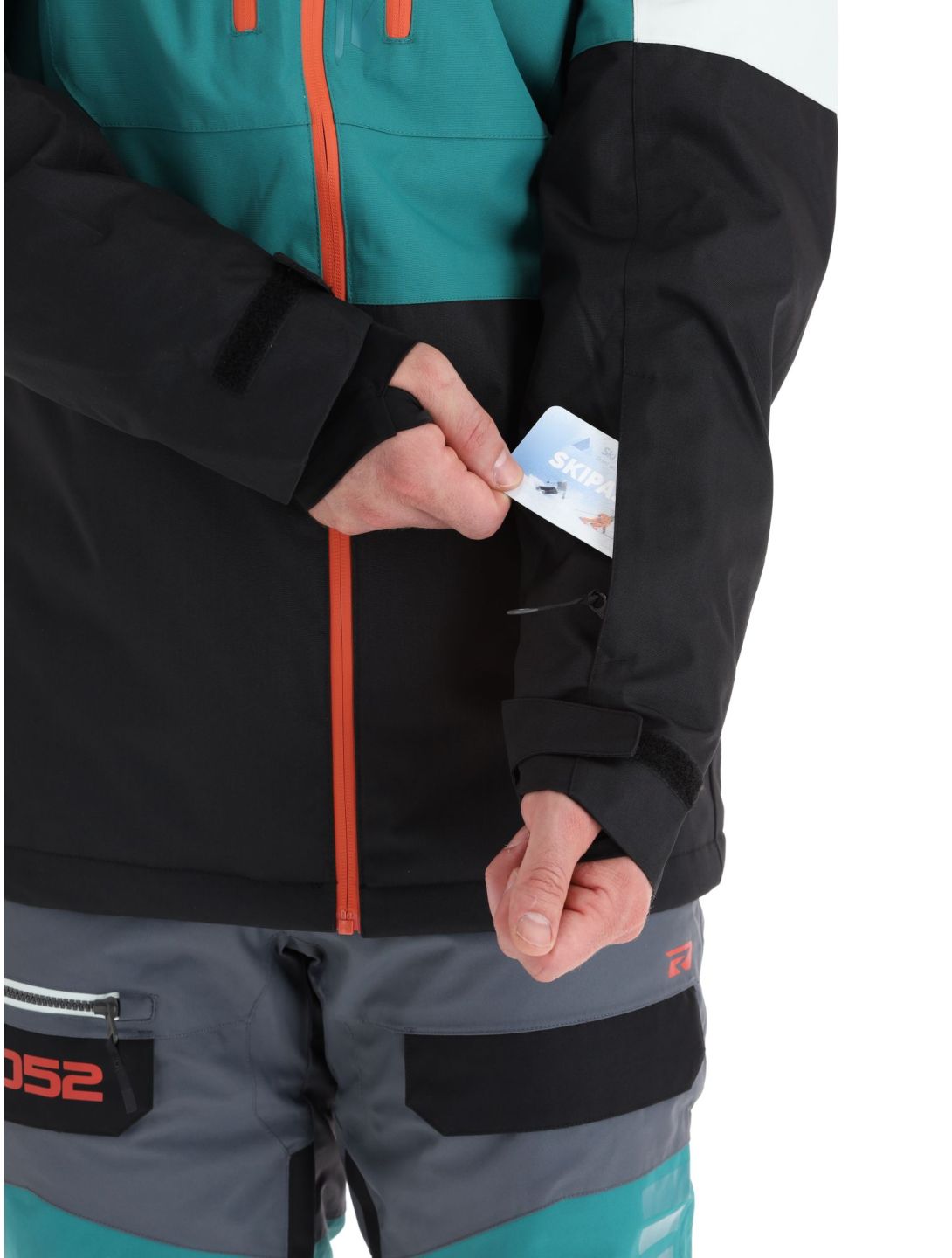 Rehall, Cropp-R veste de ski hommes Teal green blanc, bleu, noir 