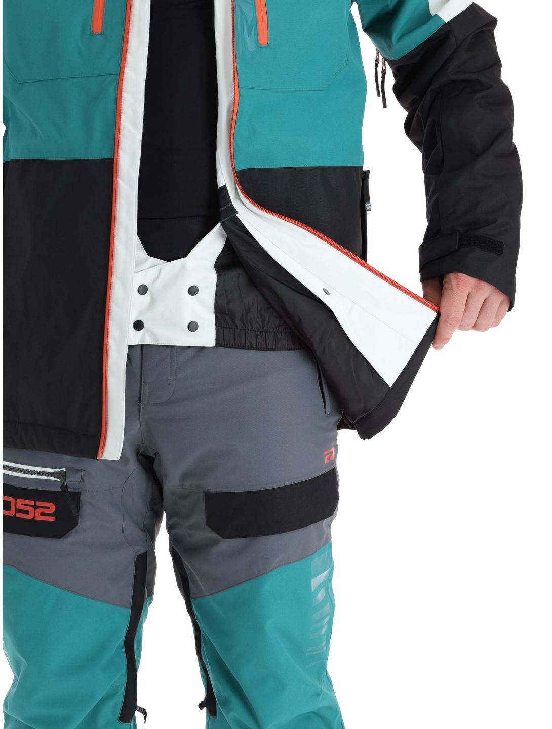 Rehall, Cropp-R veste de ski hommes Teal green blanc, bleu, noir 