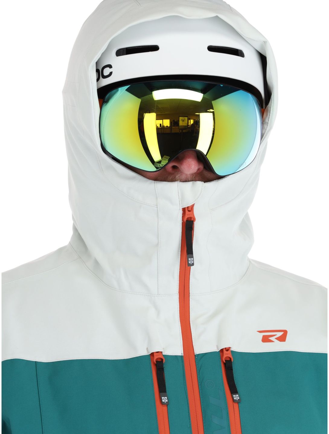 Rehall, Cropp-R veste de ski hommes Teal green blanc, bleu, noir 