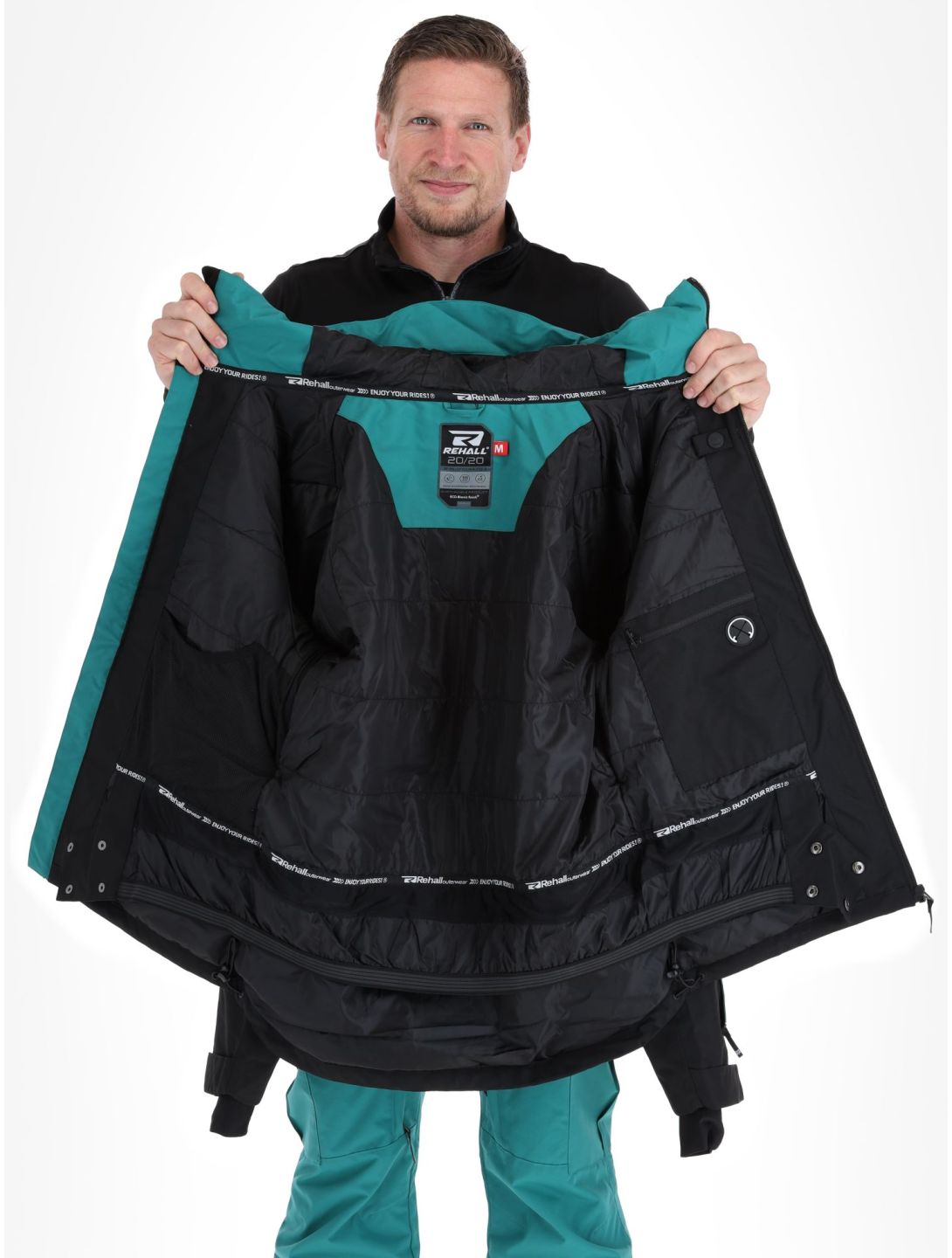 Rehall, Denver-R veste de ski hommes Teal green bleu, noir 