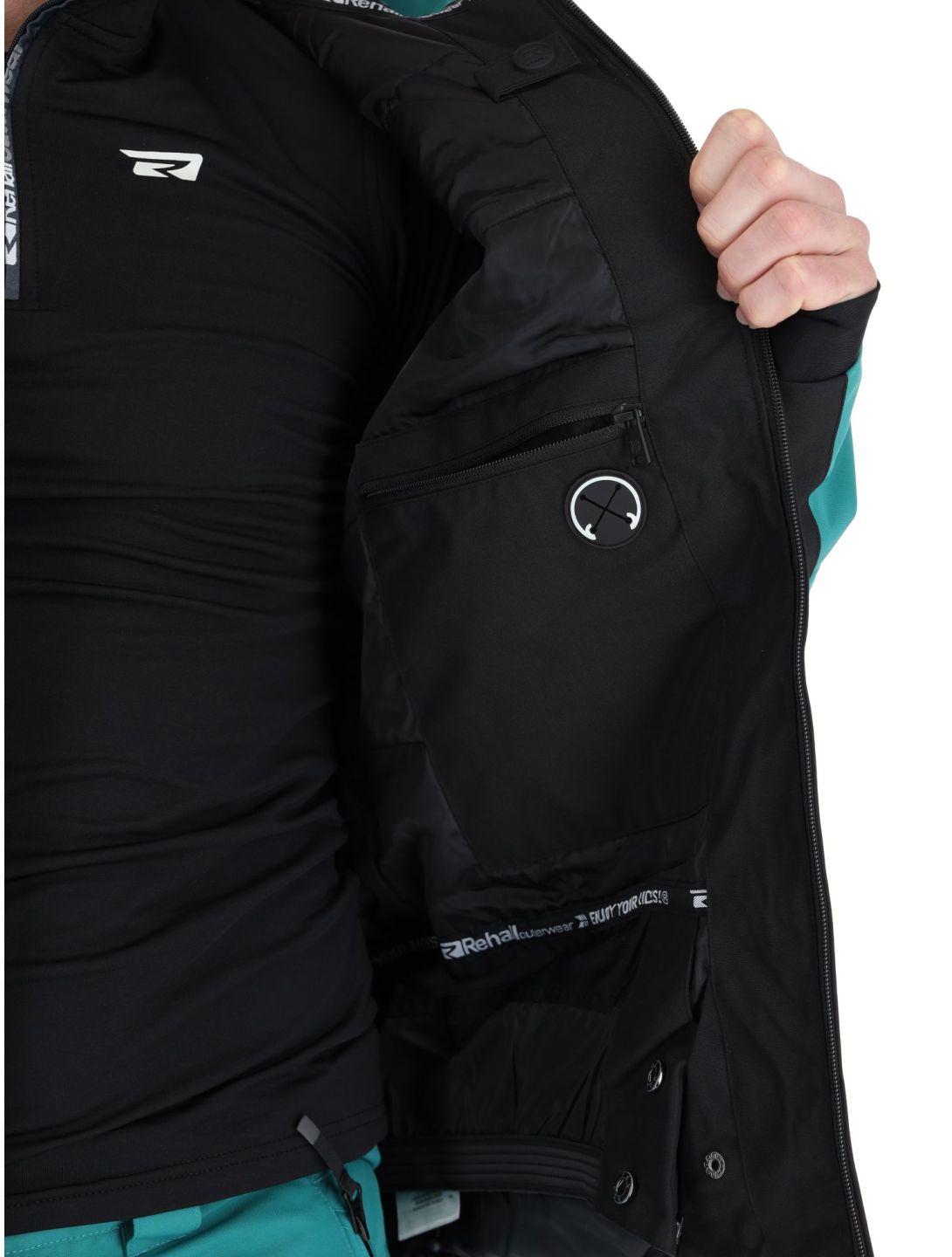 Rehall, Denver-R veste de ski hommes Teal green bleu, noir 