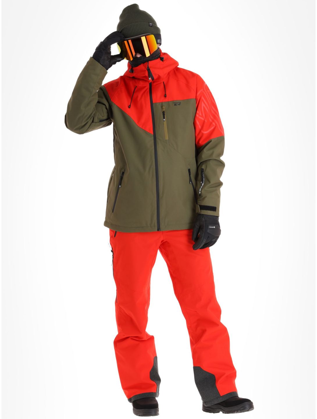 Rehall, Dick-R veste de ski hommes Olive rouge, vert 