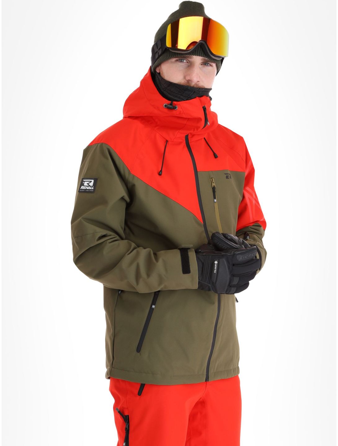 Rehall, Dick-R veste de ski hommes Olive rouge, vert 