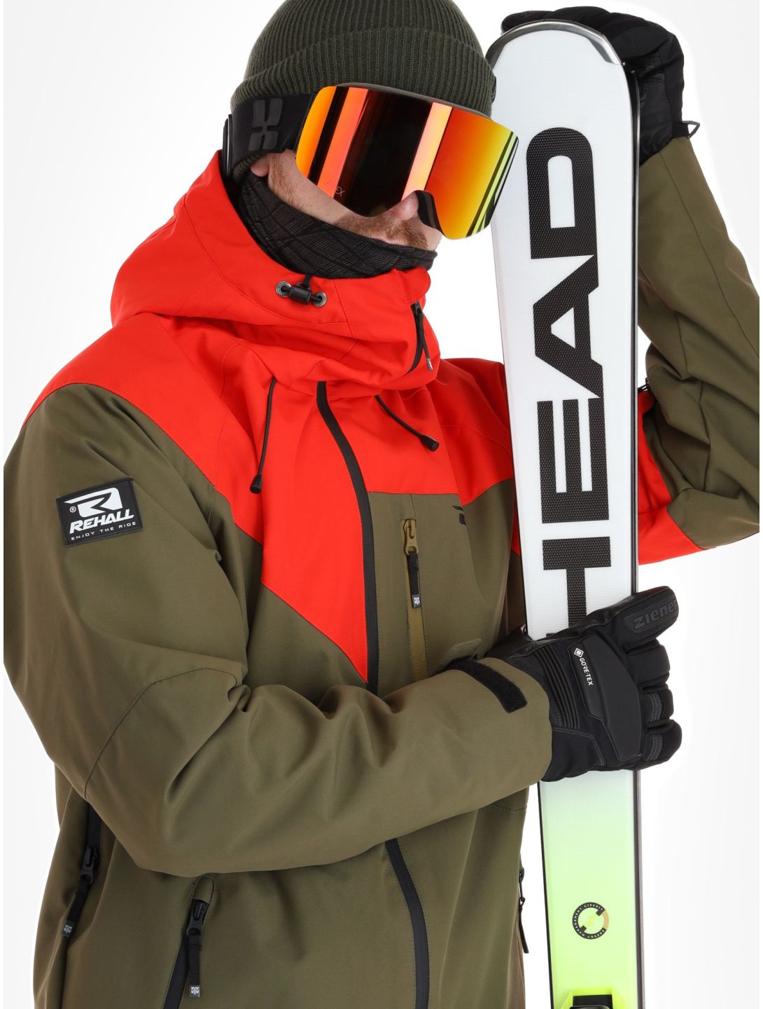 Rehall, Dick-R veste de ski hommes Olive rouge, vert 