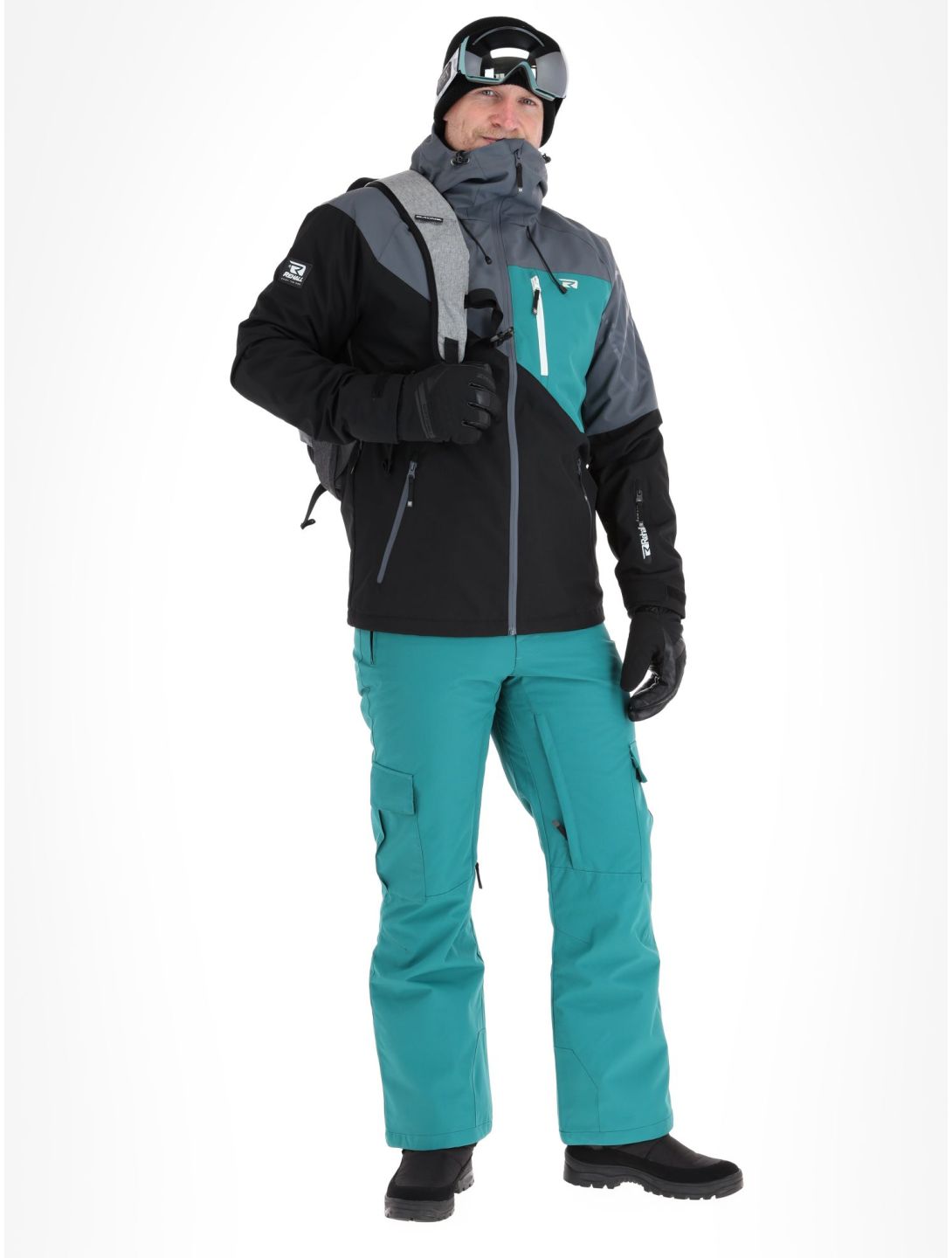 Rehall, Dick-R veste de ski hommes Teal green bleu, gris, noir 