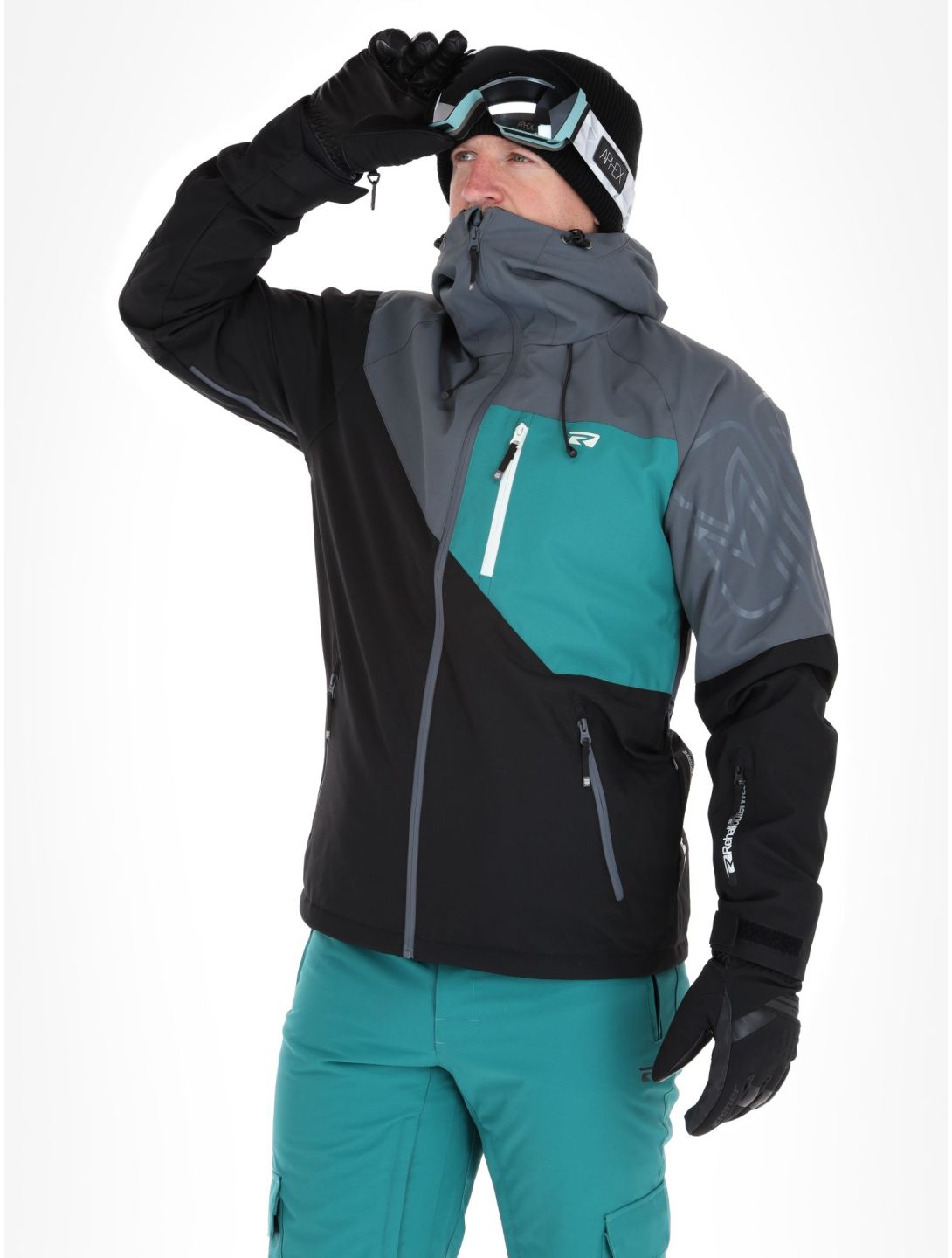 Rehall, Dick-R veste de ski hommes Teal green bleu, gris, noir 