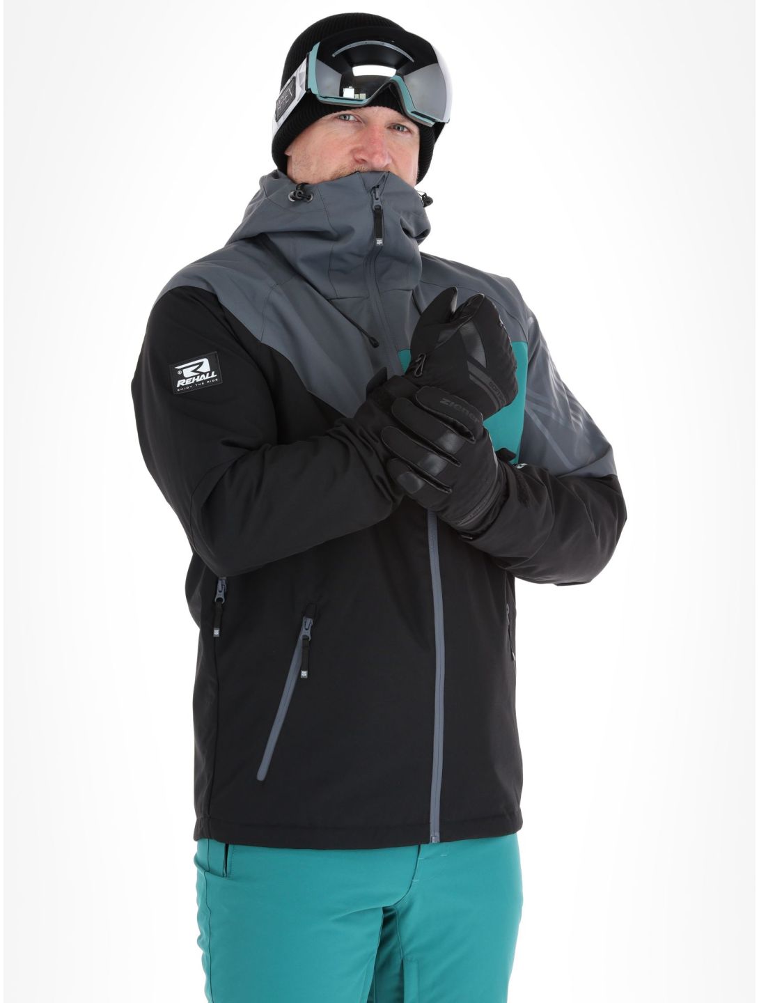 Rehall, Dick-R veste de ski hommes Teal green bleu, gris, noir 