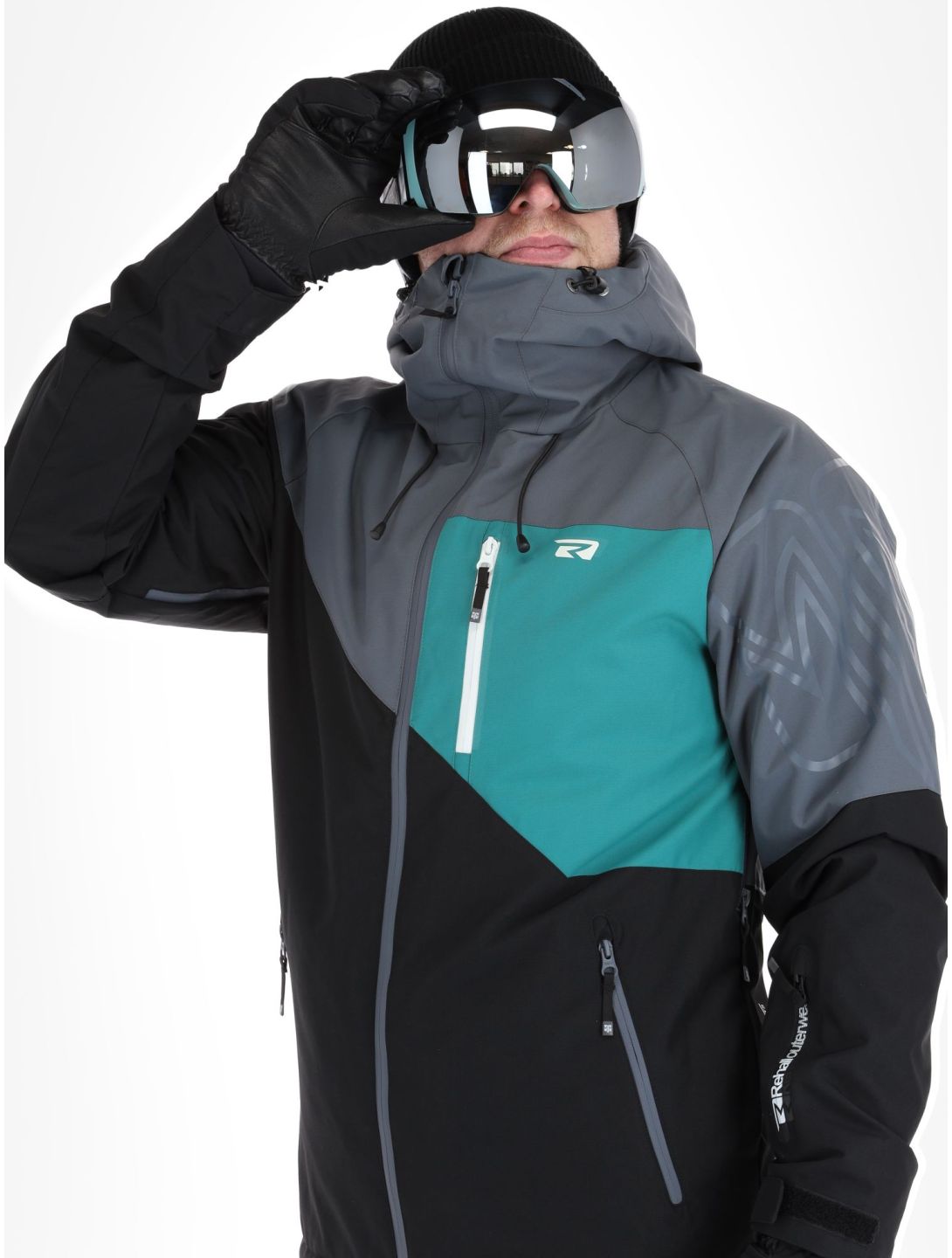 Rehall, Dick-R veste de ski hommes Teal green bleu, gris, noir 