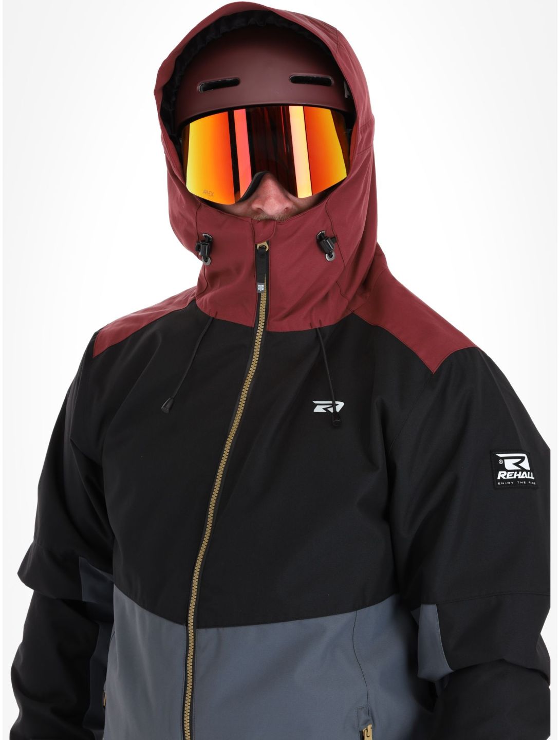 Rehall, Drago-R veste de ski hommes Oxblood gris, noir, rouge 