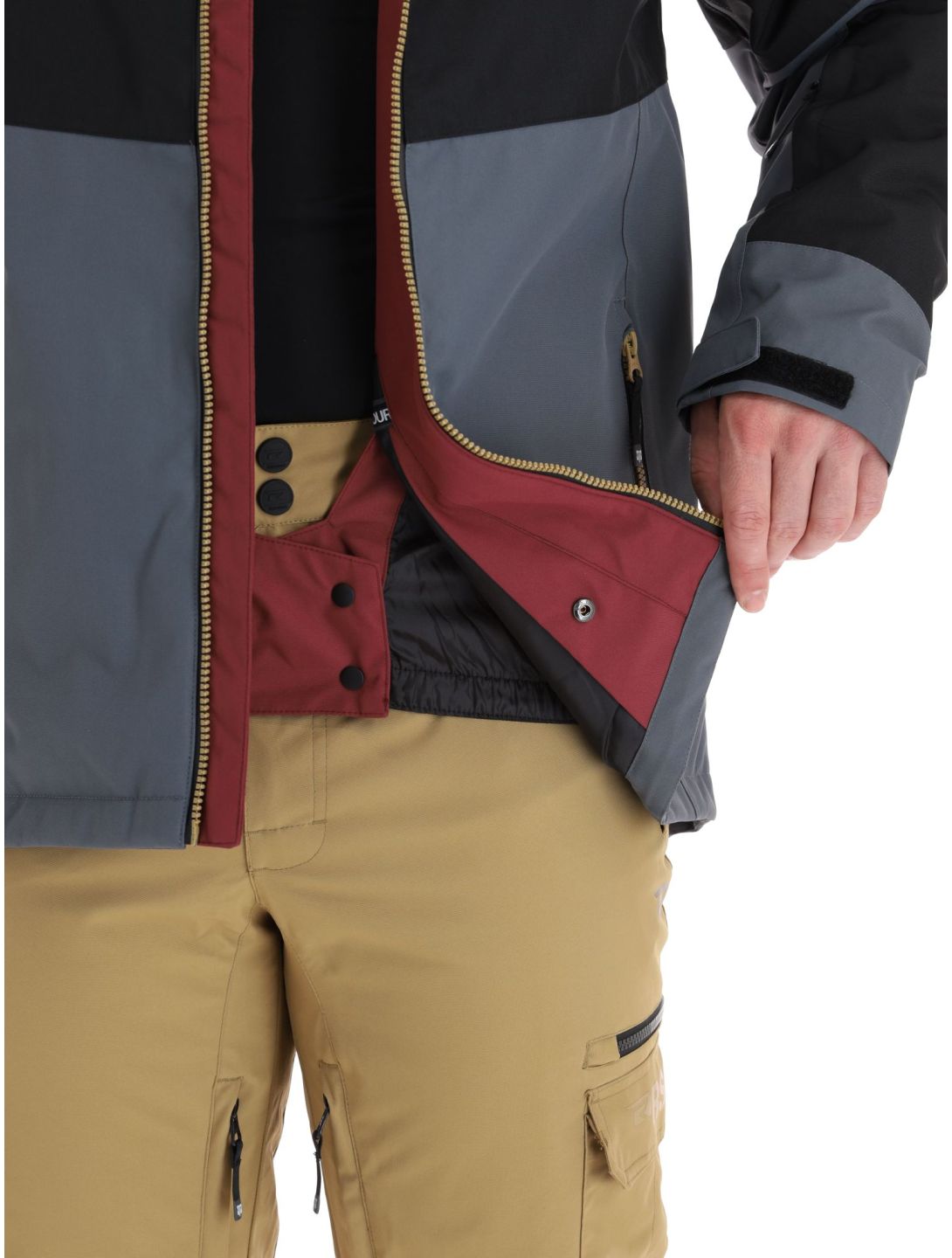 Rehall, Drago-R veste de ski hommes Oxblood gris, noir, rouge 