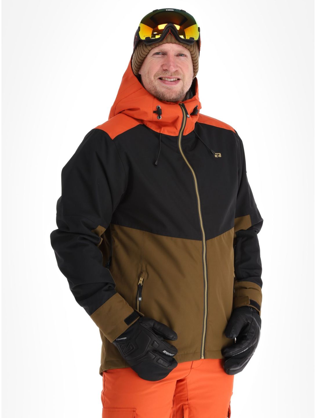 Rehall, Drago-R veste de ski hommes Rust brun, noir, orange 