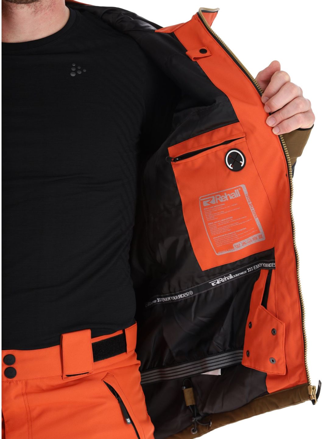 Rehall, Drago-R veste de ski hommes Rust brun, noir, orange 