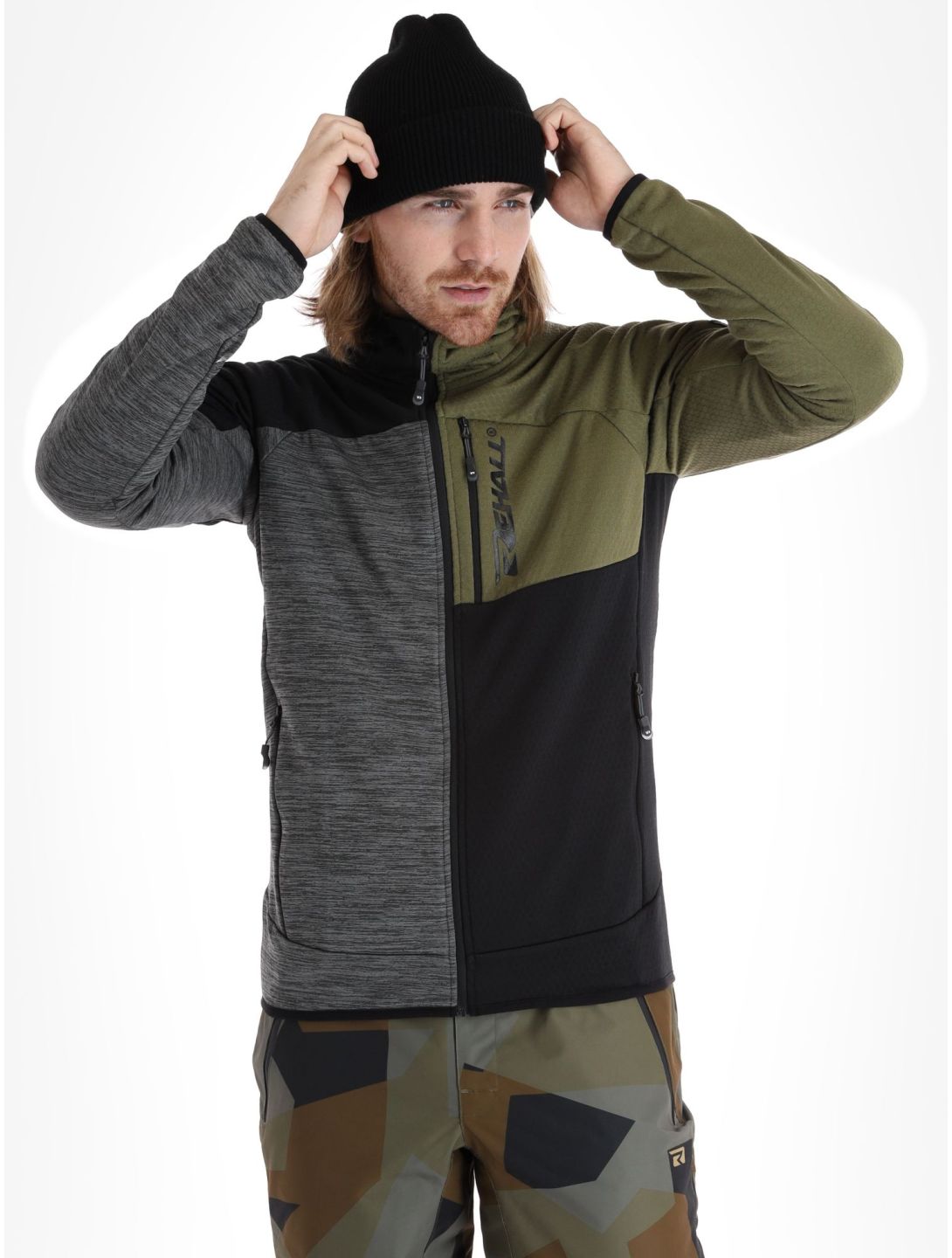 Rehall, Hype-R gilet hommes Olive gris, noir, vert 