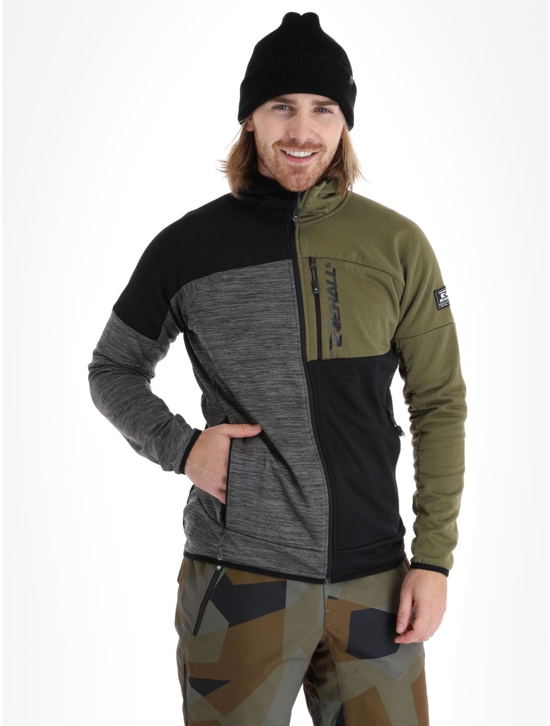 Rehall, Hype-R gilet hommes Olive gris, noir, vert 