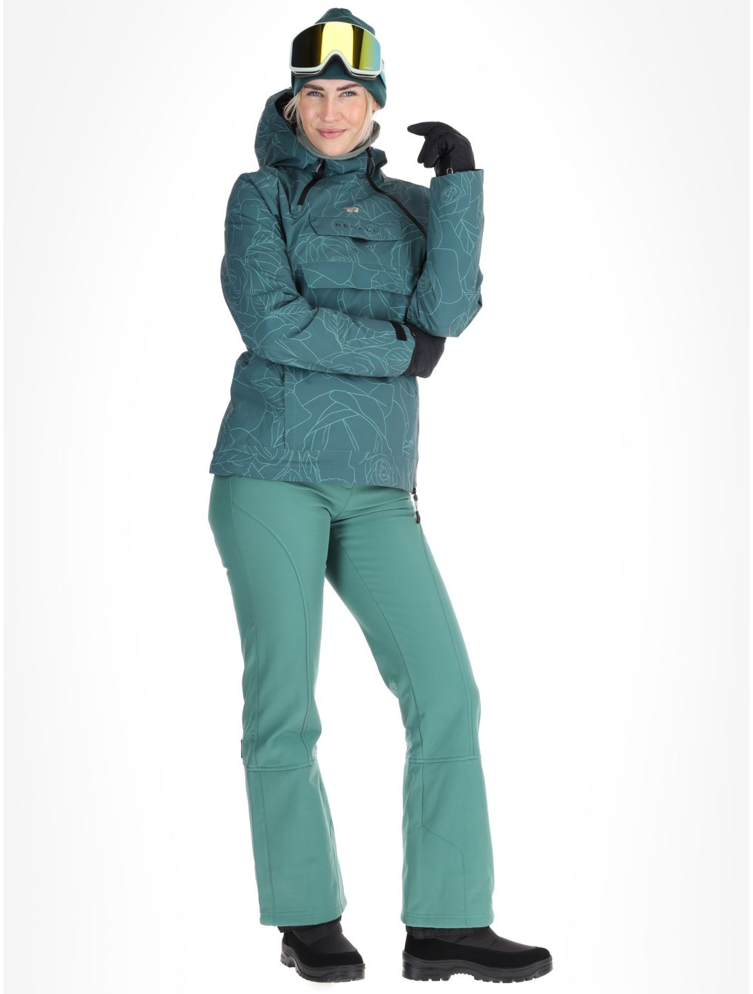 Rehall, Lou-R veste de ski femmes Roses Smoke Pine vert 