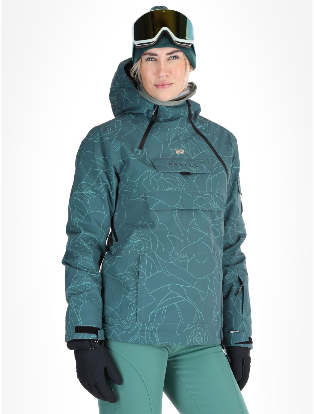 Rehall, Lou-R veste de ski femmes Roses Smoke Pine vert 