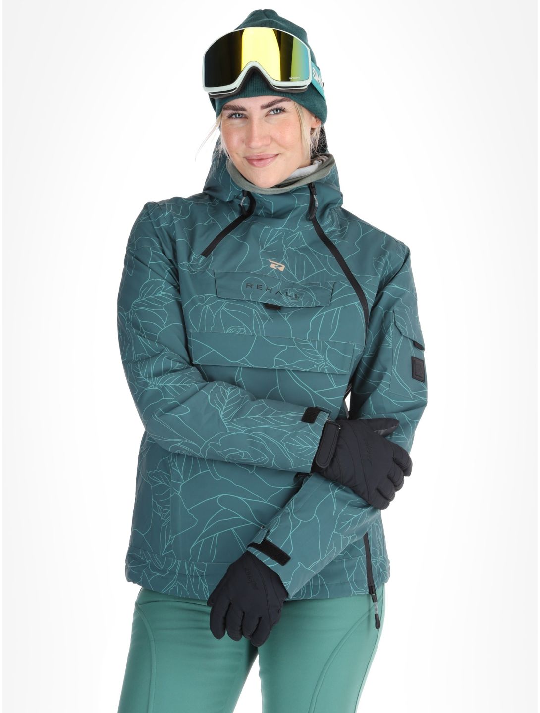 Rehall, Lou-R veste de ski femmes Roses Smoke Pine vert 