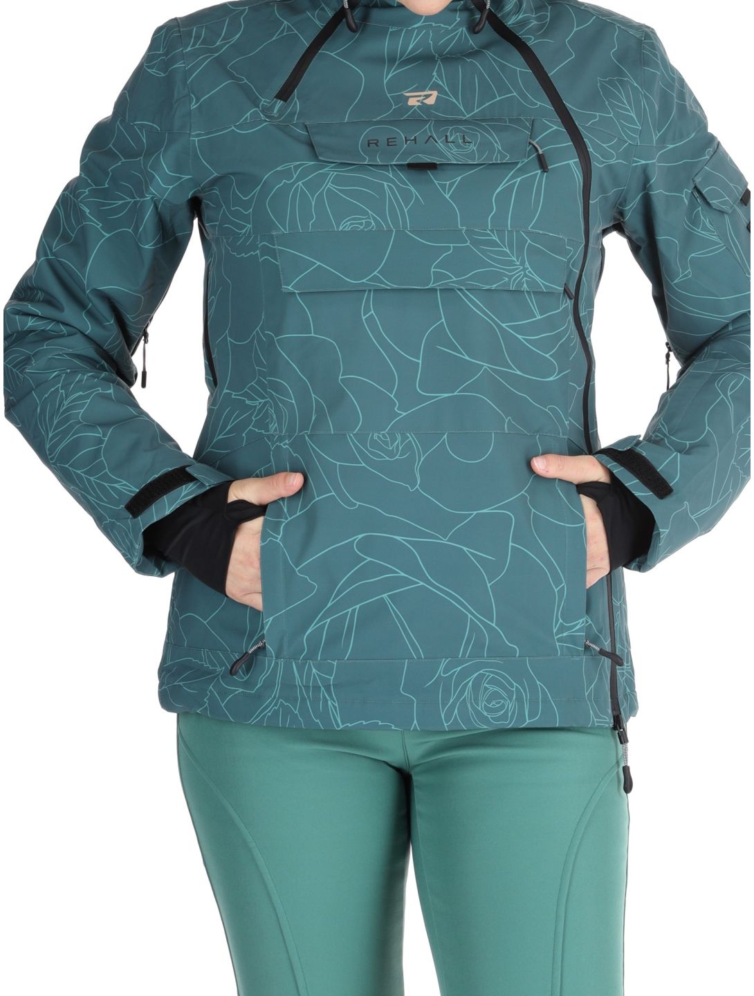 Rehall, Lou-R veste de ski femmes Roses Smoke Pine vert 