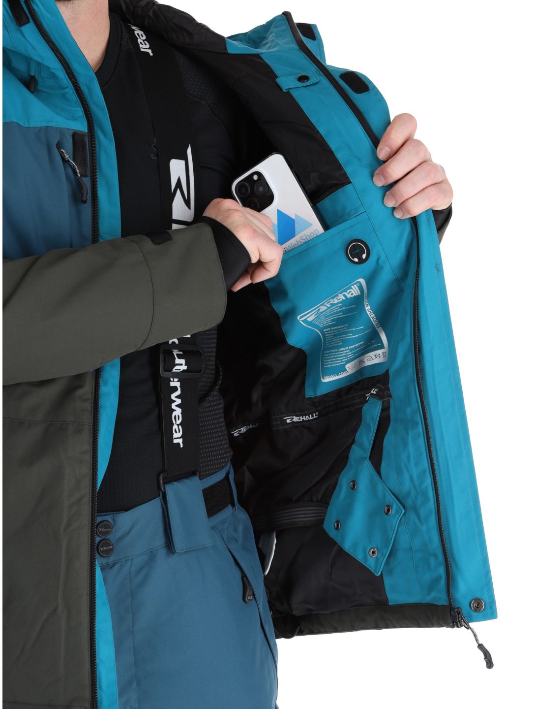 Rehall, Mayon-R veste de ski hommes Petrol gris, vert 