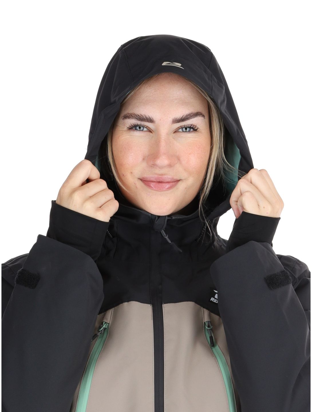 Rehall, Meave-R veste de ski femmes Feldspar beige, noir, vert 