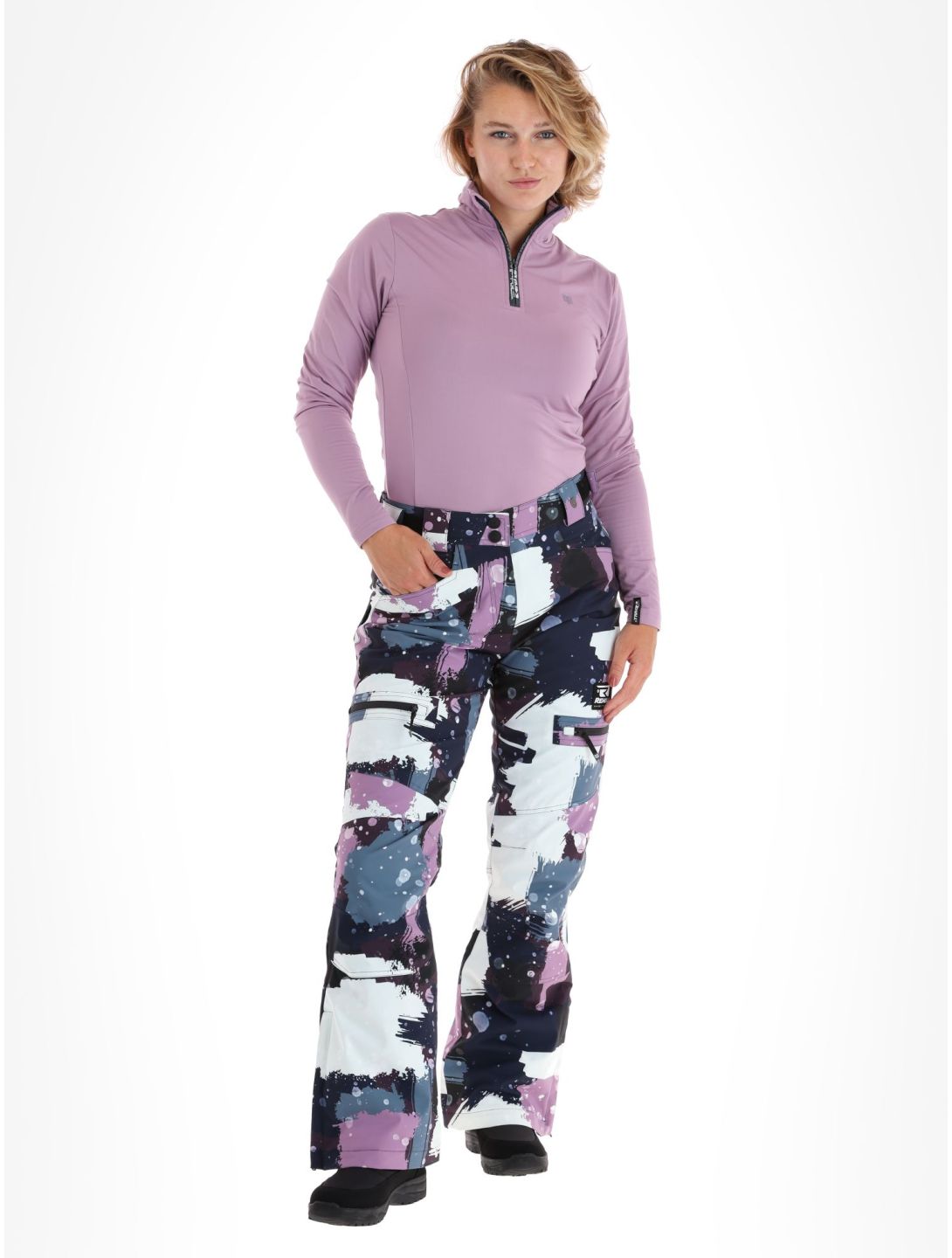 Rehall, Nori-R pantalon de ski femmes Camo Abstract Lavender multicolore, violet 