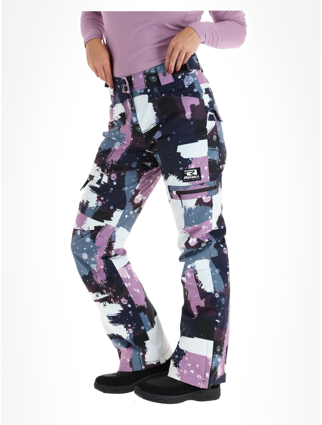 Rehall, Nori-R pantalon de ski femmes Camo Abstract Lavender multicolore, violet 