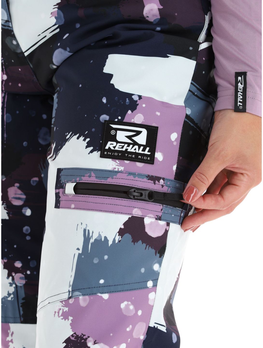 Rehall, Nori-R pantalon de ski femmes Camo Abstract Lavender multicolore, violet 