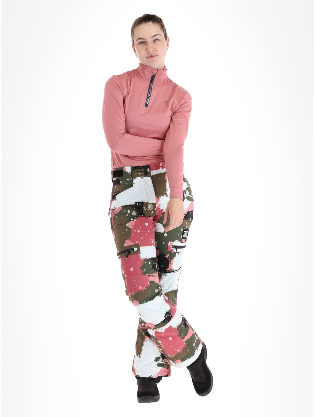 Rehall, Nori-R pantalon de ski femmes Camo Abstract Rose multicolore, rose 