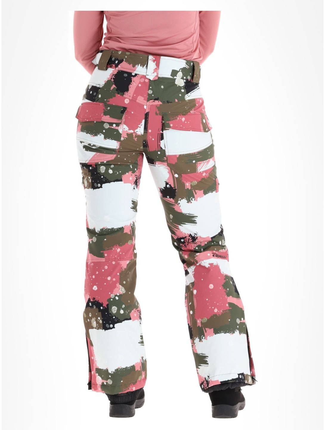 Rehall, Nori-R pantalon de ski femmes Camo Abstract Rose multicolore, rose 