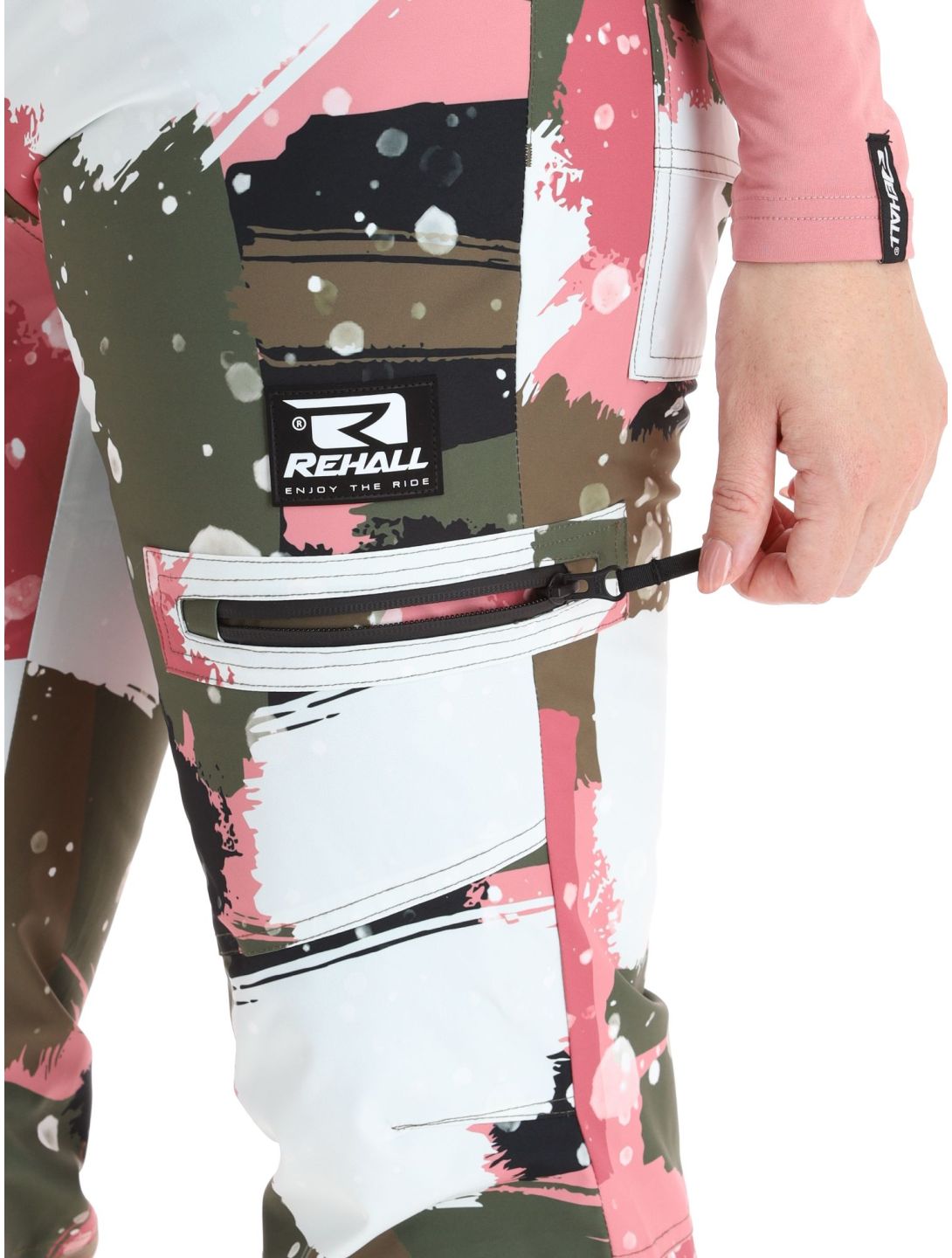 Rehall, Nori-R pantalon de ski femmes Camo Abstract Rose multicolore, rose 