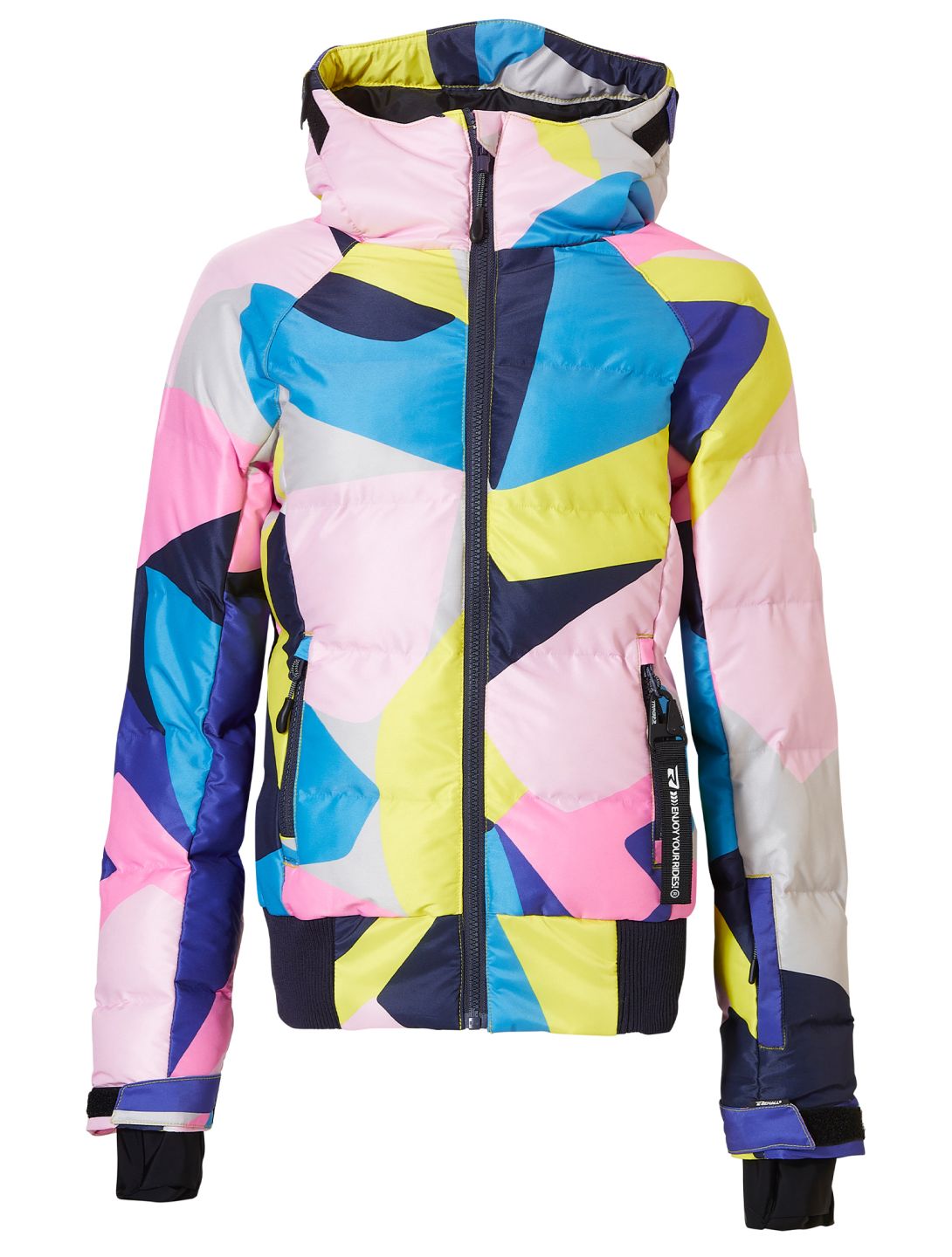 Rehall, Puffy-R veste de ski enfants Abstract - Blazing Yellow-Lilac multicolore 